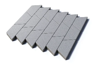 Тротуарная плитка Трапеция, 80 мм, мрамор, белый