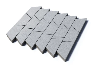 Тротуарная плитка Трапеция, 80 мм, гранит, белый