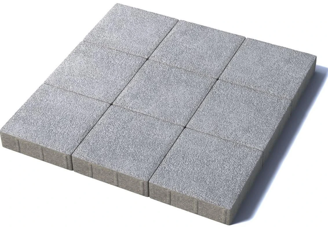 Тротуарная плитка Квадрат 300х300х80 мм, гранит, белый