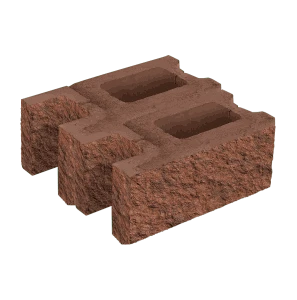 Заборный блок колотый, стеновой утолщенный, 380*380*140мм, клинкер