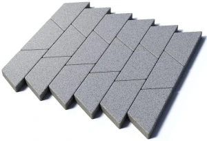 Тротуарная плитка Трапеция, 80 мм, мрамор, белый с черным