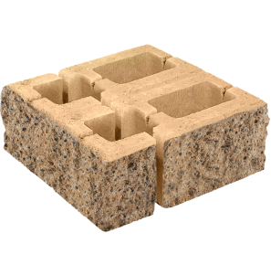 Заборный блок колотый, для колонн, 380*260*140мм;380*120*140мм, степняк