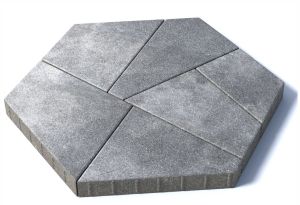 Тротуарная плитка Мозаика, 80 мм, Шунгит