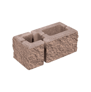 Заборный блок колотый, финишный, 260*190*140мм; 120*190*140мм, коричневый