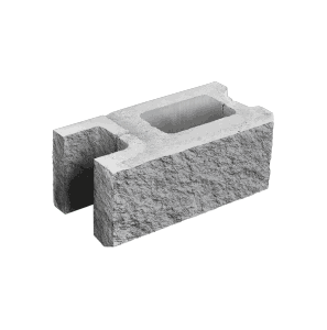 Заборный блок колотый, стеновой, 380*190*140мм, серый