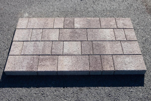 Тротуарная плитка Б.1.Фсм.6 гранит (н/м) листопад (бело-бежево-коричневый)