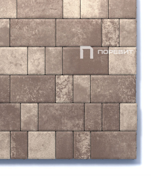 Купите тротуарную плитку Б.1.Фсм.6 гладкий листопад (бело-бежево-коричневый) Хаски